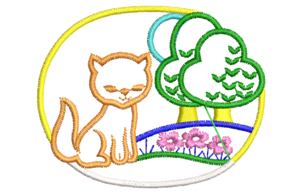 Cat and Trees Embroidery Design Review for Real Projects
