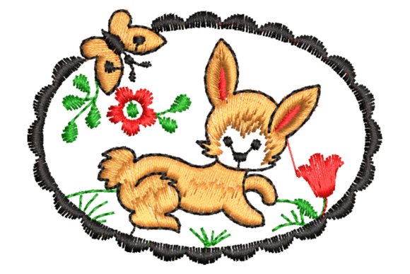 Cute Bunny and Butterfly Embroidery: A Heartfelt Design for Personalized Gifts