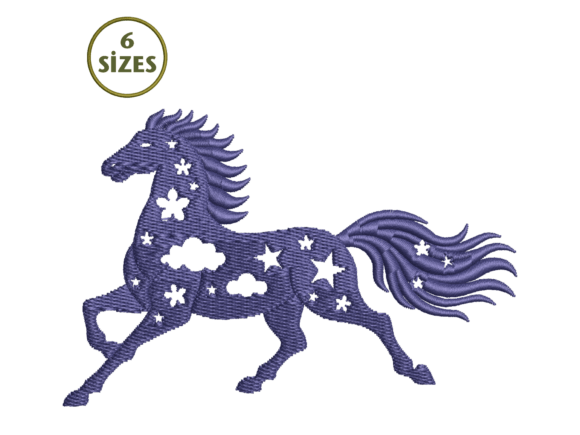 Night Horse Embroidery Design: Celestial Charm for Real Projects