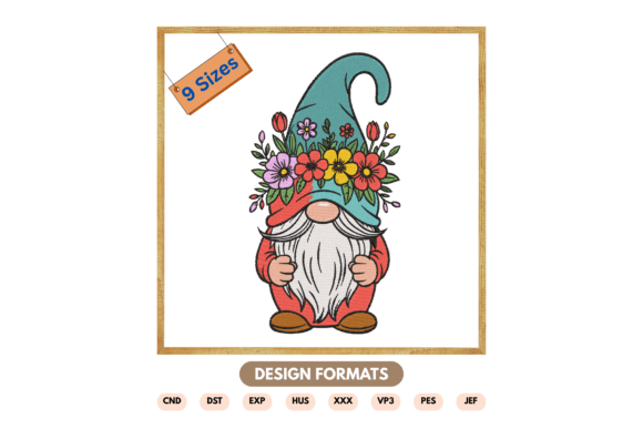 Spring Floral Gnome Embroidery Design Review