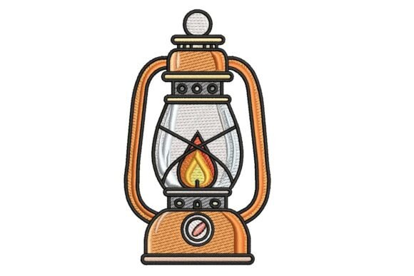 Vintage Oil Lantern Embroidery